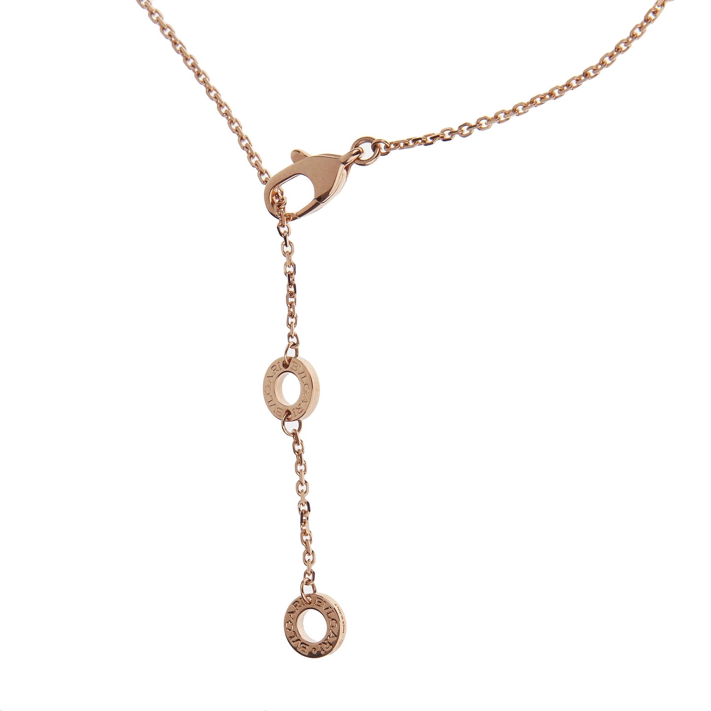 Bvlthtgari Divas Dream Pink Opal Diamond Rose Gold Necklace