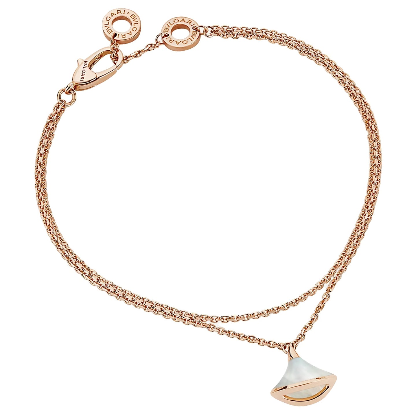 Bvlthtgari Divas Dream Rose Gold Mother of Pearl Charm Bracelet