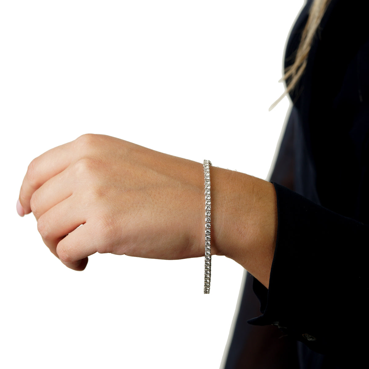 Bvlthtgari Griffe 6ct Diamond 18k White Gold Tennis Bracelet