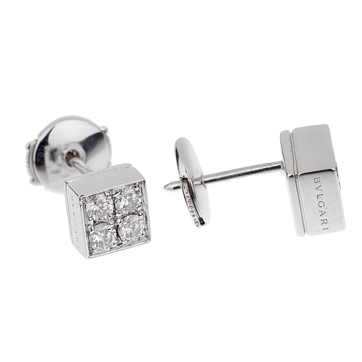 Bvlthtgari Lucea Diamond White Gold Stud Earrings