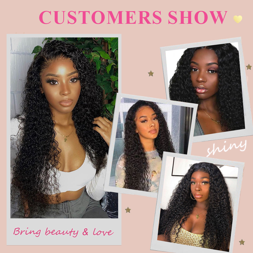 Cvohair Deep Curly #1B HD Lace Closure Human Hair