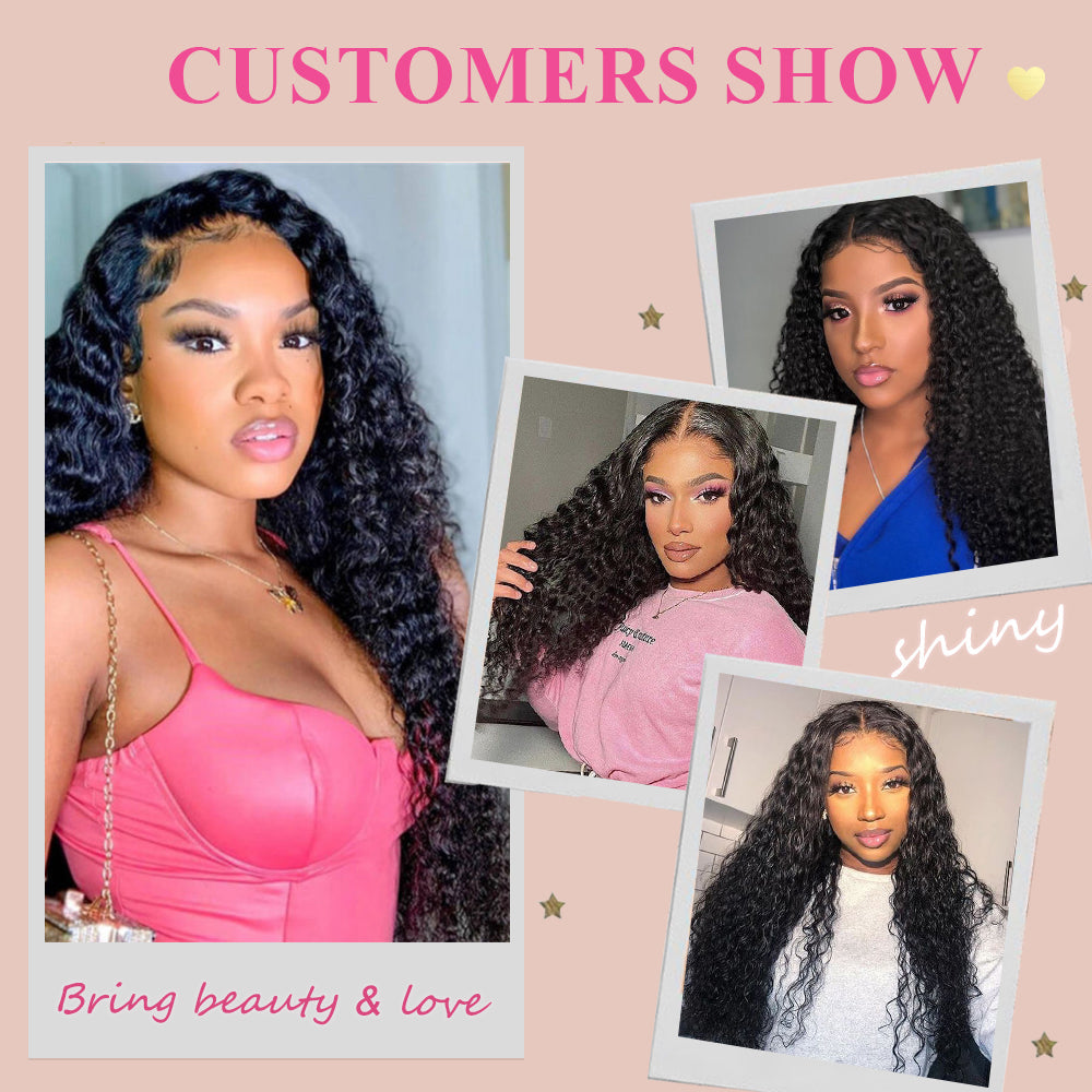 Cvohair Deep Wave #1B HD Lace Closure Human Hair