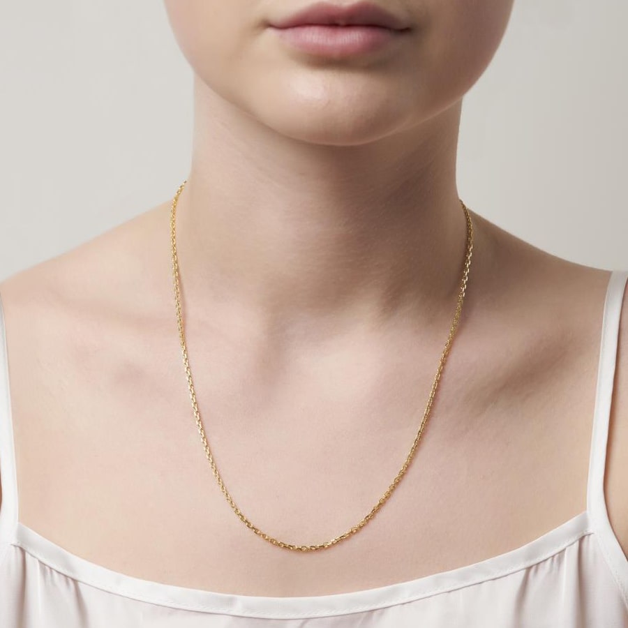 Simple Thin 2 MM Cable Link Chain Choker Necklace