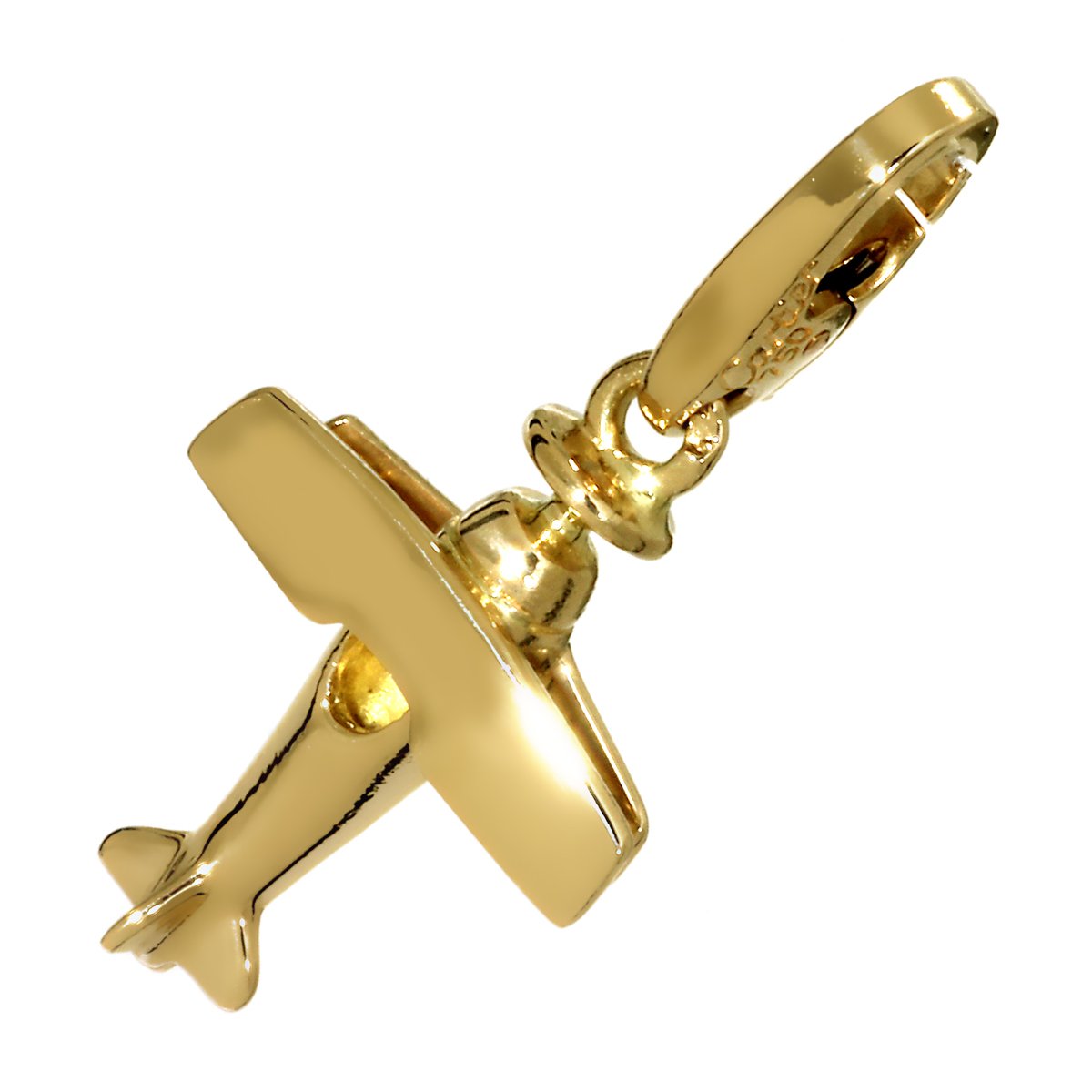 Carthttier Airplane 18k Yellow Gold Charm Pendant