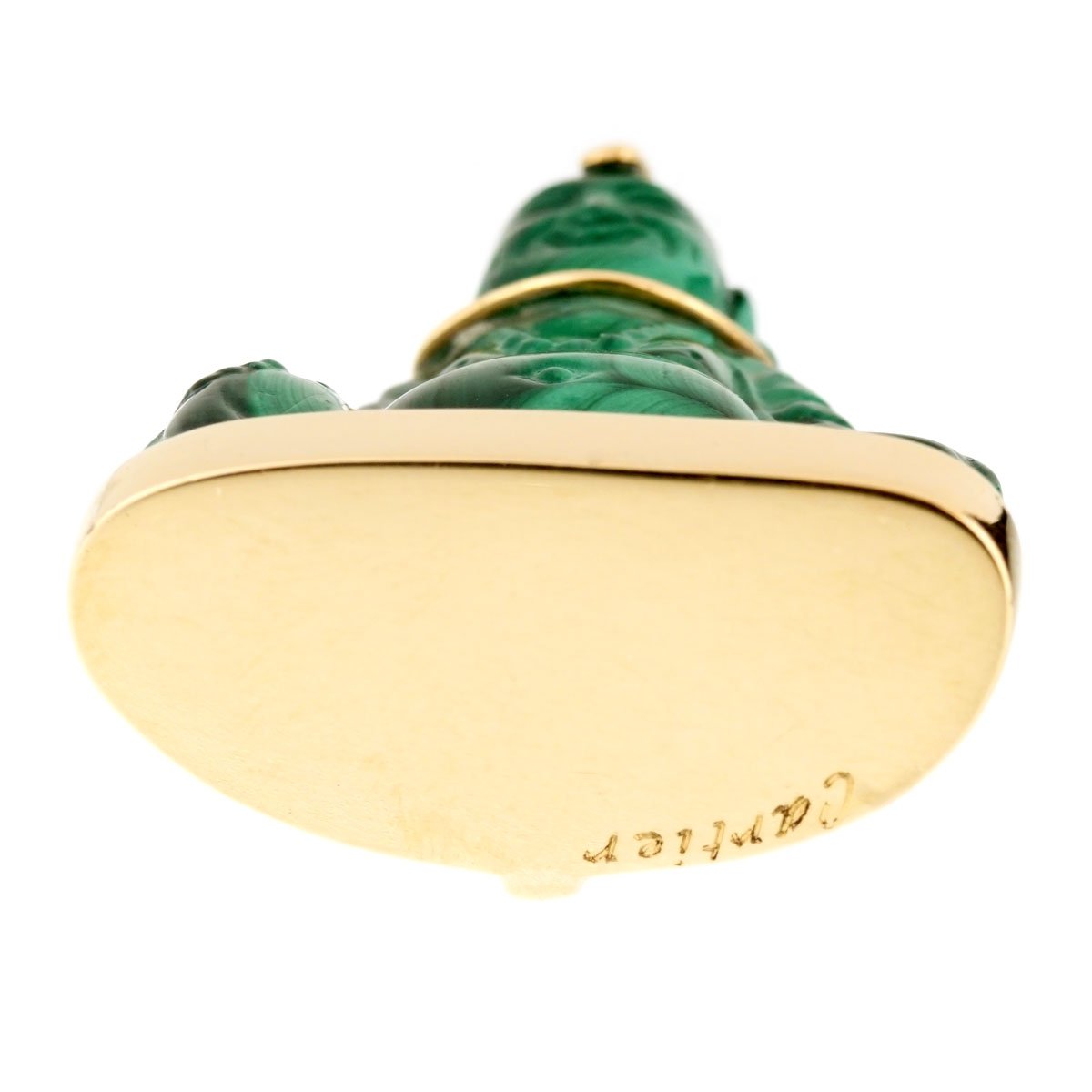 Carthttier Buddha Malachite Gold Pendant Necklace