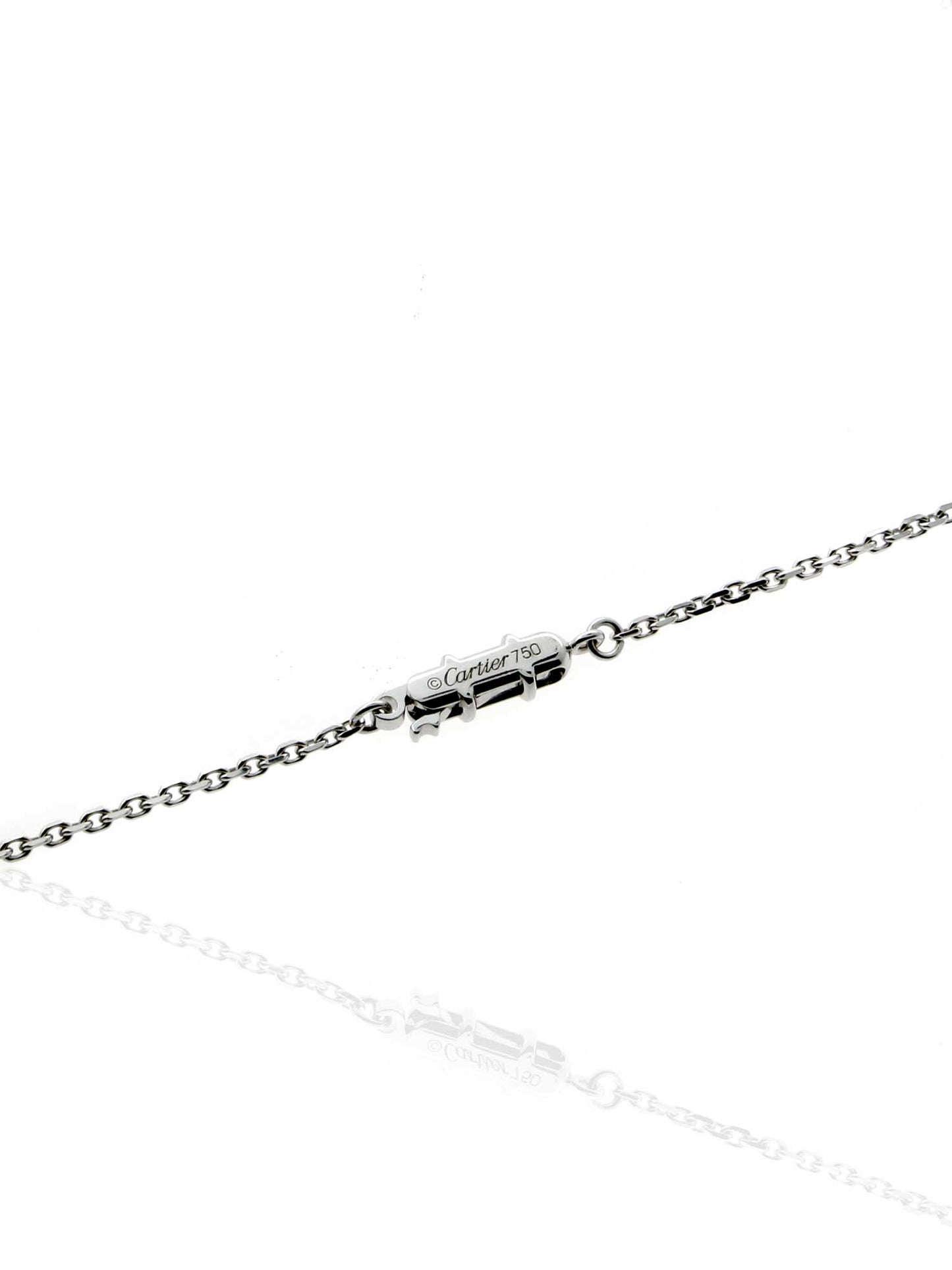 Carthttier C Heart Diamond Necklace in 18k White Gold