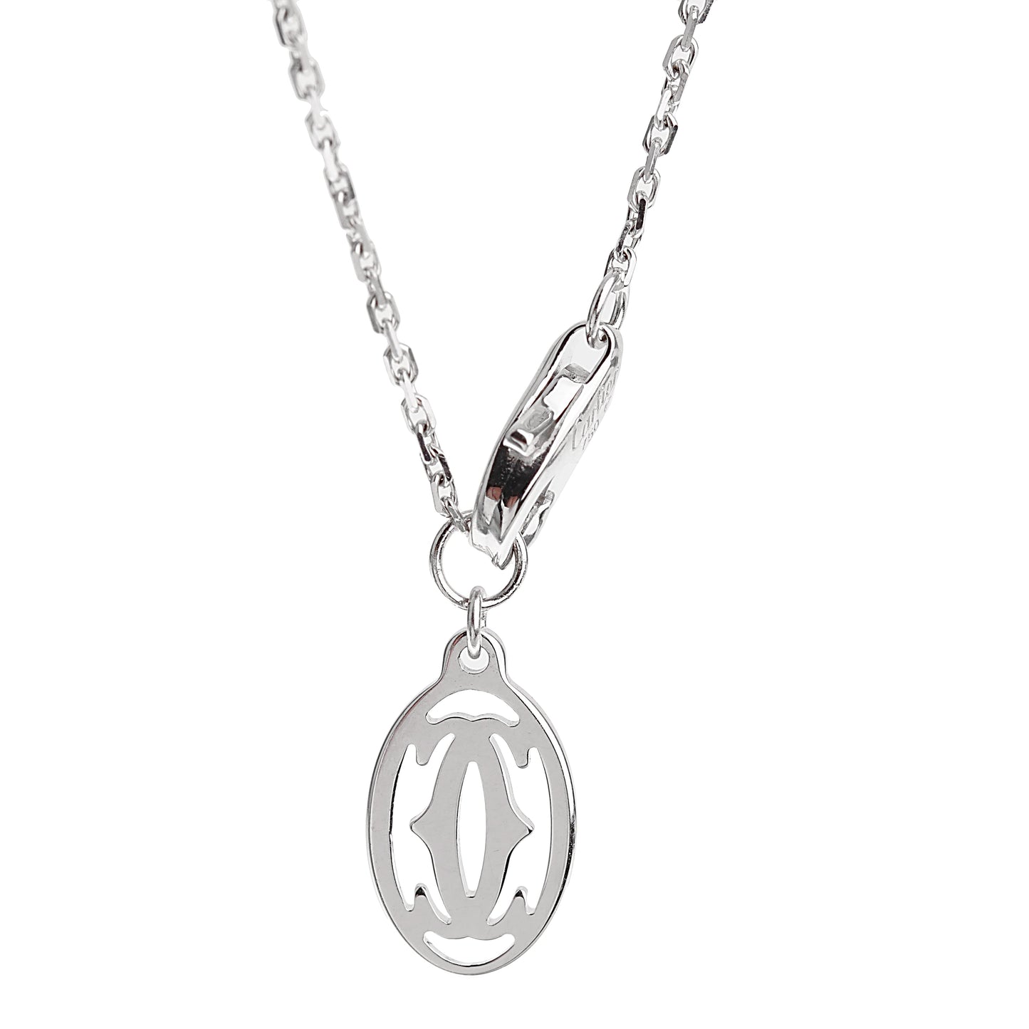 Carthttier Diamants Legers 18k White Gold Diamond Pendant Necklace