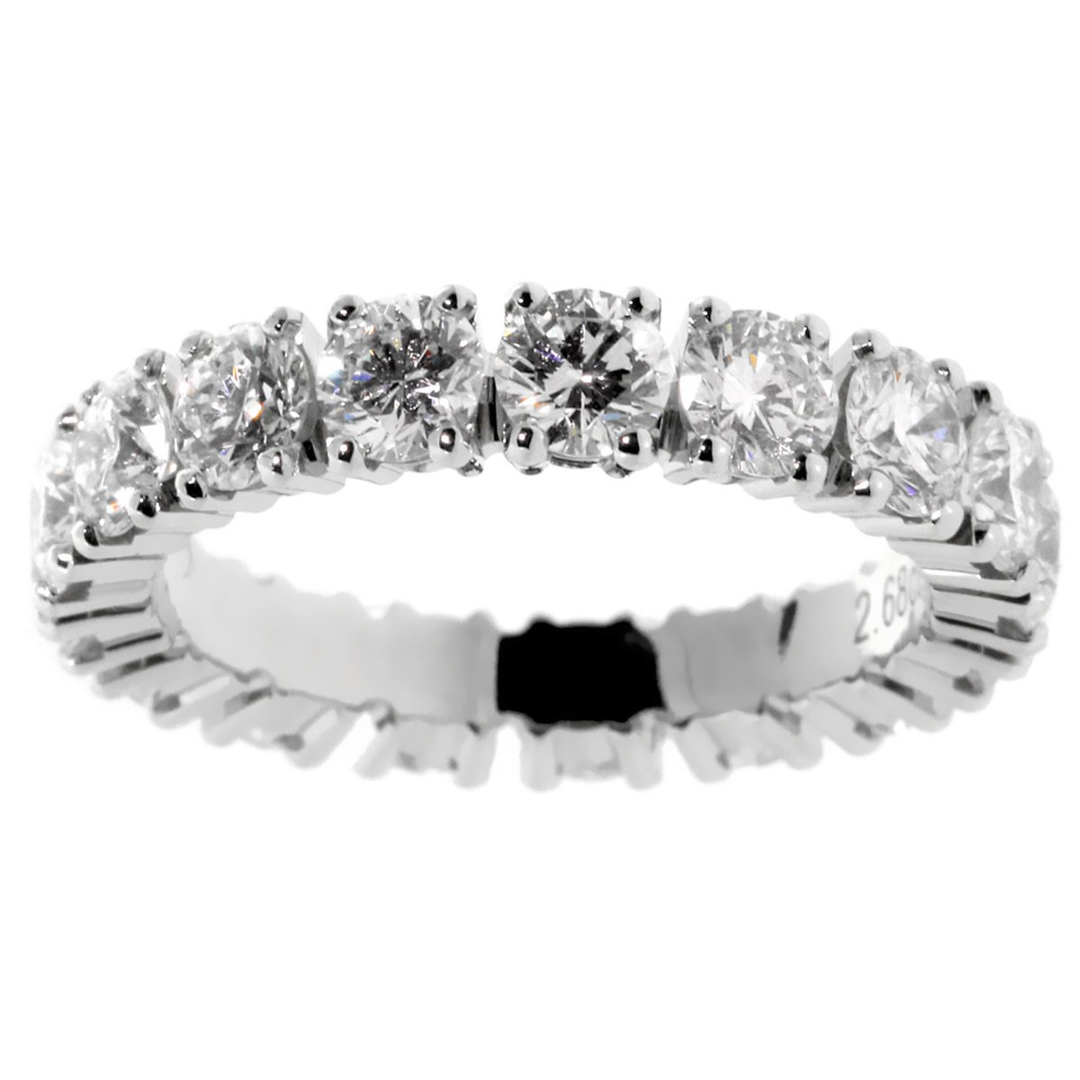 Carthttier Diamond Eternity Platinum 2.68ct Ring