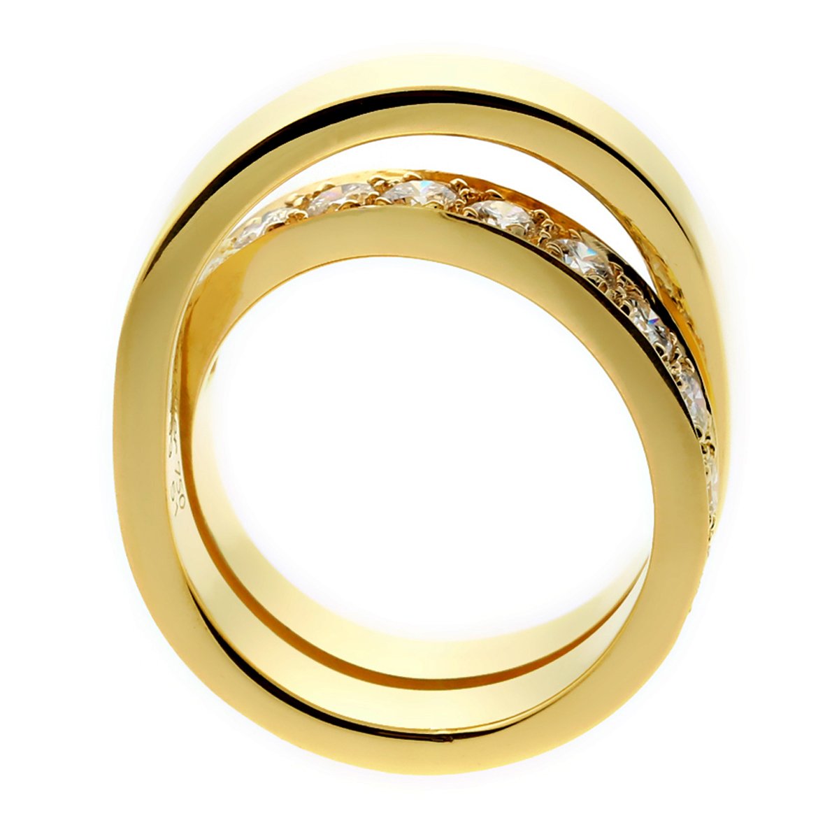 Carthttier Diamond Gold Crossover Ring