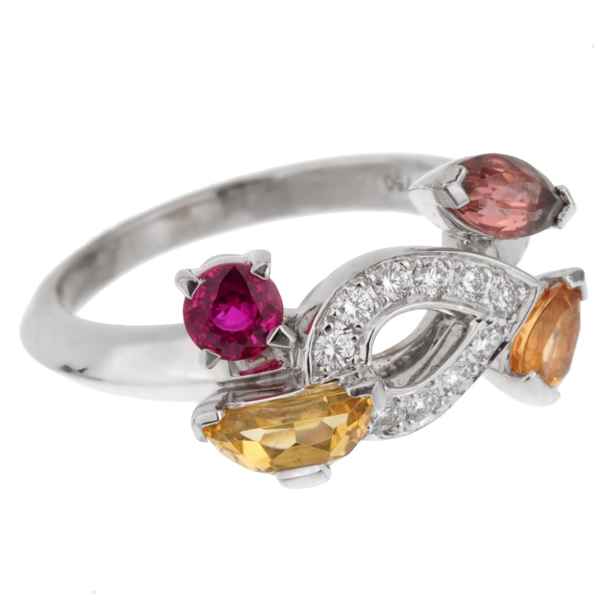 Carthttier Diamond White Gold Cocktail Ring