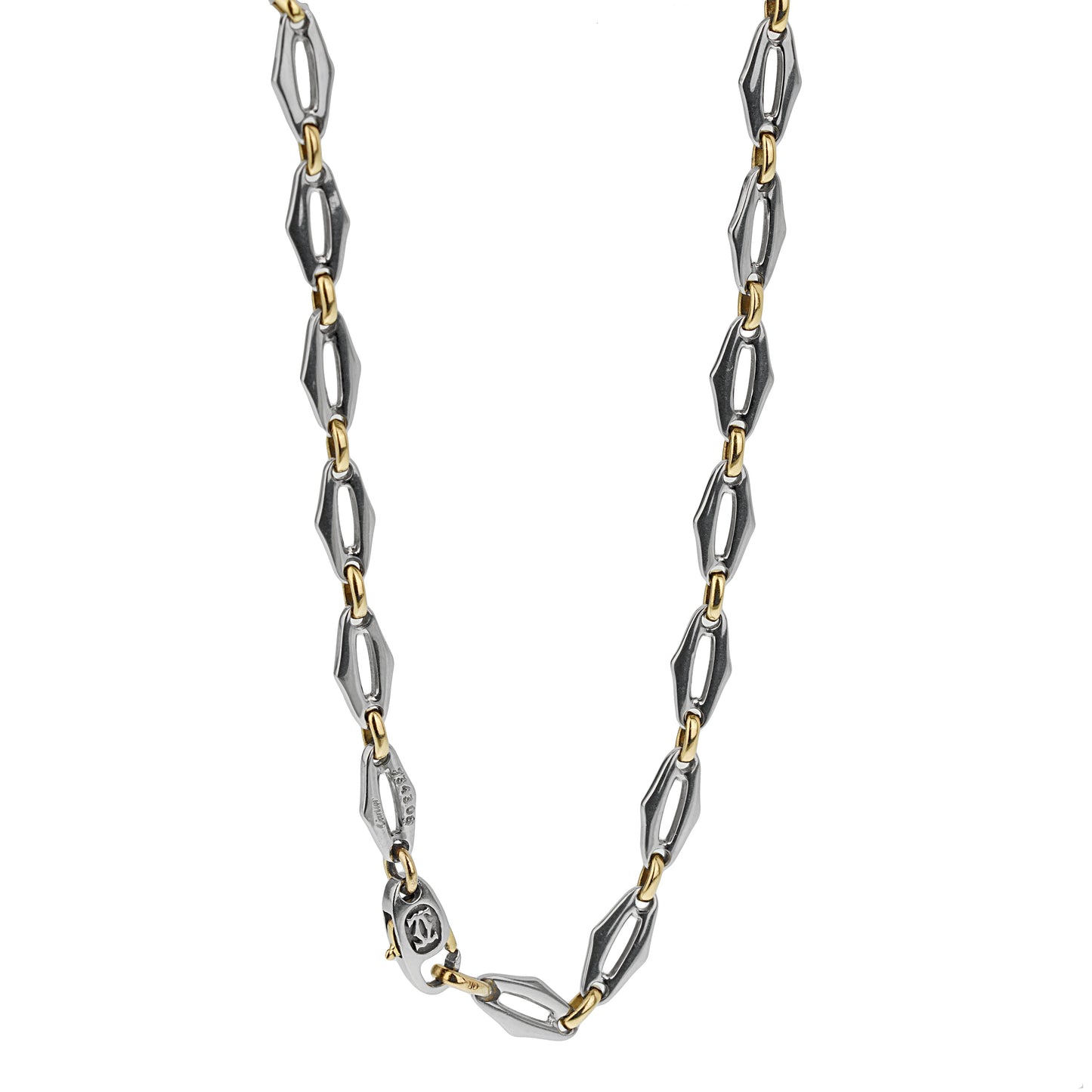 Carthttier Double C Stainless Steel Yellow Gold Sautoir Necklace