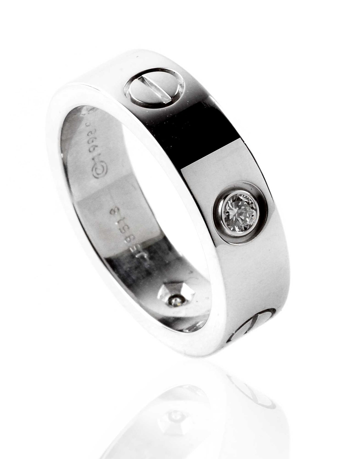 Carthttier Love 3 Diamond White Gold Ring