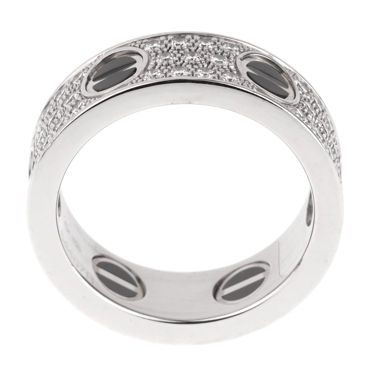 Carthttier Love Ceramic Diamond 18k White Gold RIng