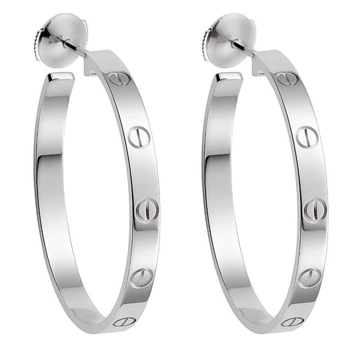 Carthttier Love Large White Gold Earrings