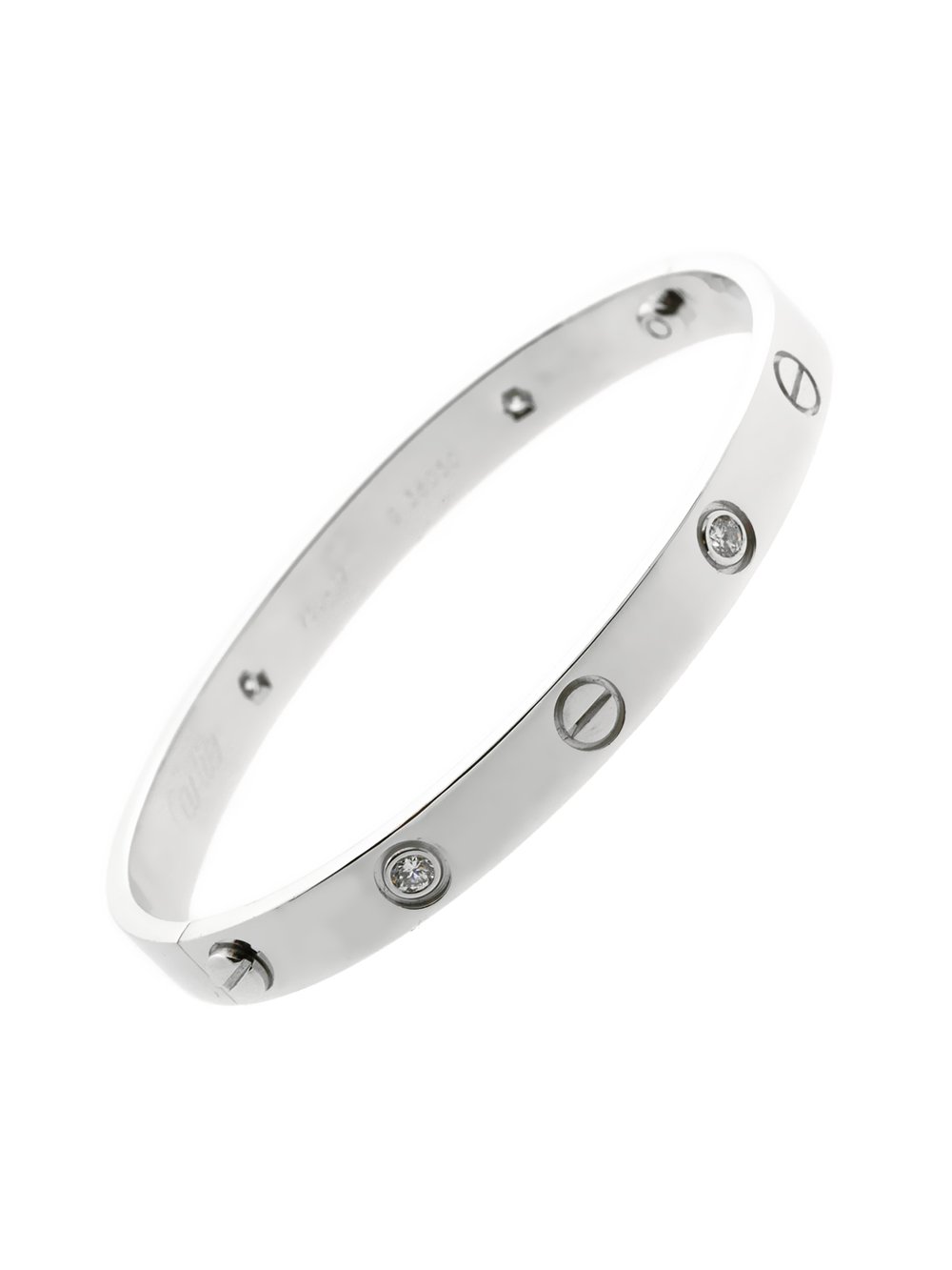 Carthttier Love White Gold Diamond Bangle Bracelet