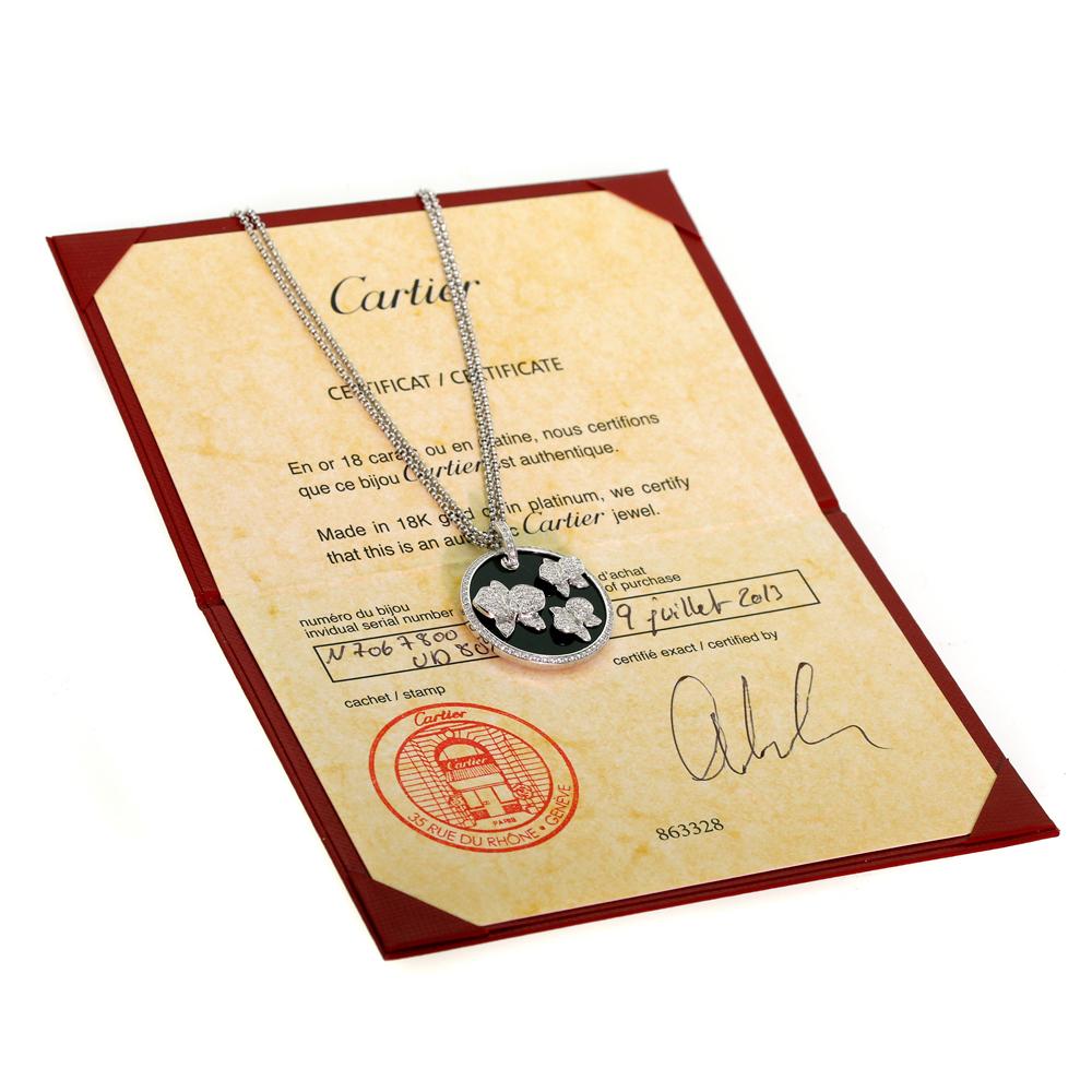 Carthttier Orchid Diamond Onyx Gold Necklace