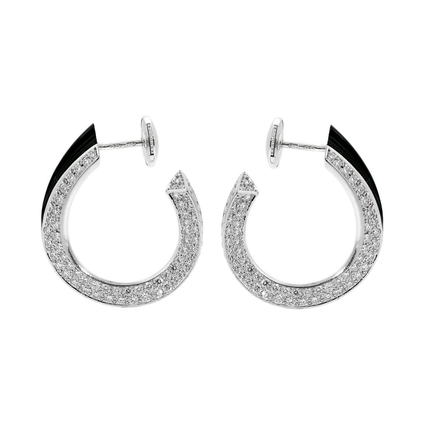 Carthttier Panthere Diamond Onyx Earrings