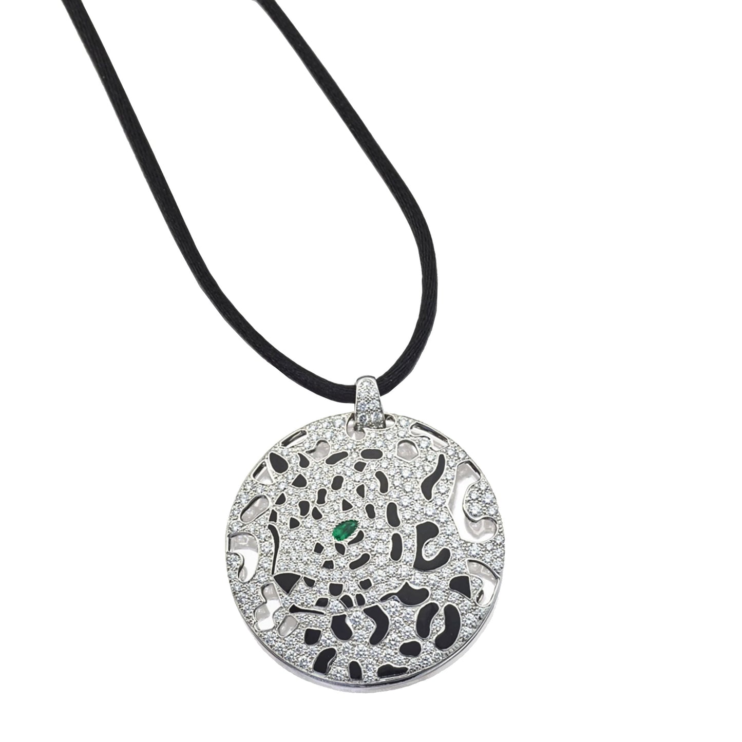 Carthttier Panthere Diamond 18k White Gold Pendant Necklace