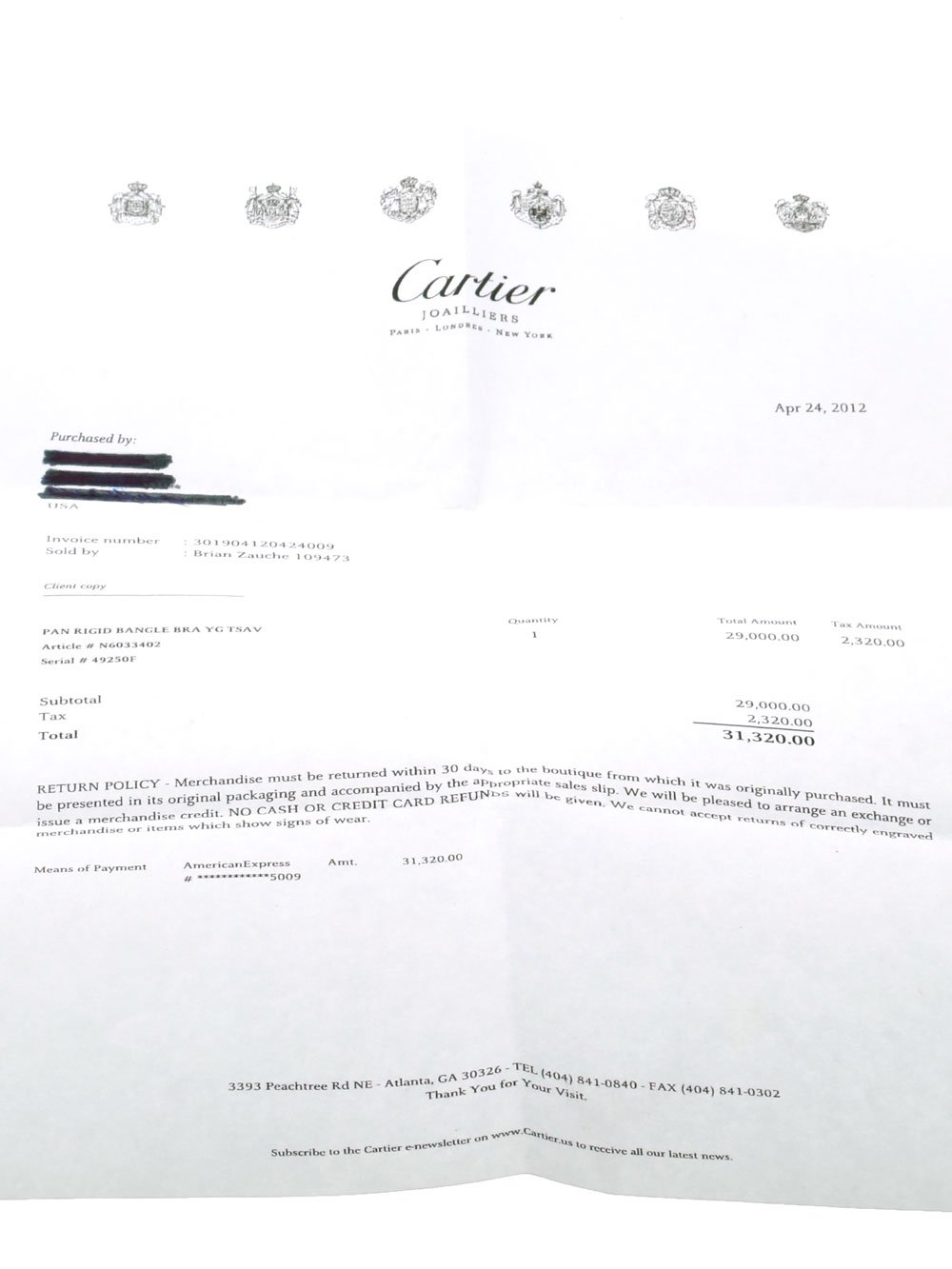 Carthttier Panthere Gold Bangle Bracelet