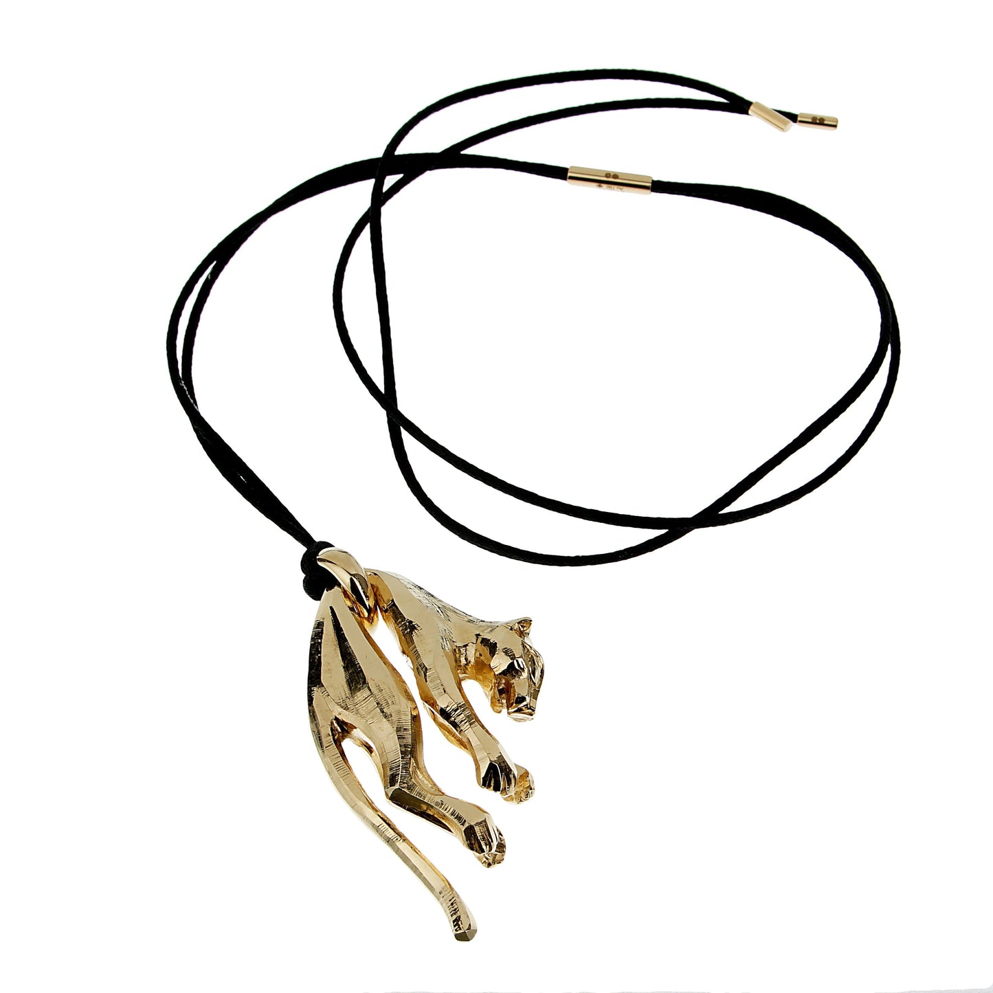 Carthttier Panthere Vintage Yellow Gold Pendant Necklace