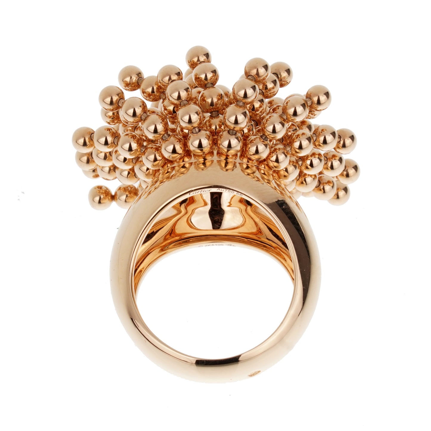 Carthttier Perruque Wig 18k Rose Gold Cocktail Ring Sz 7 1/2