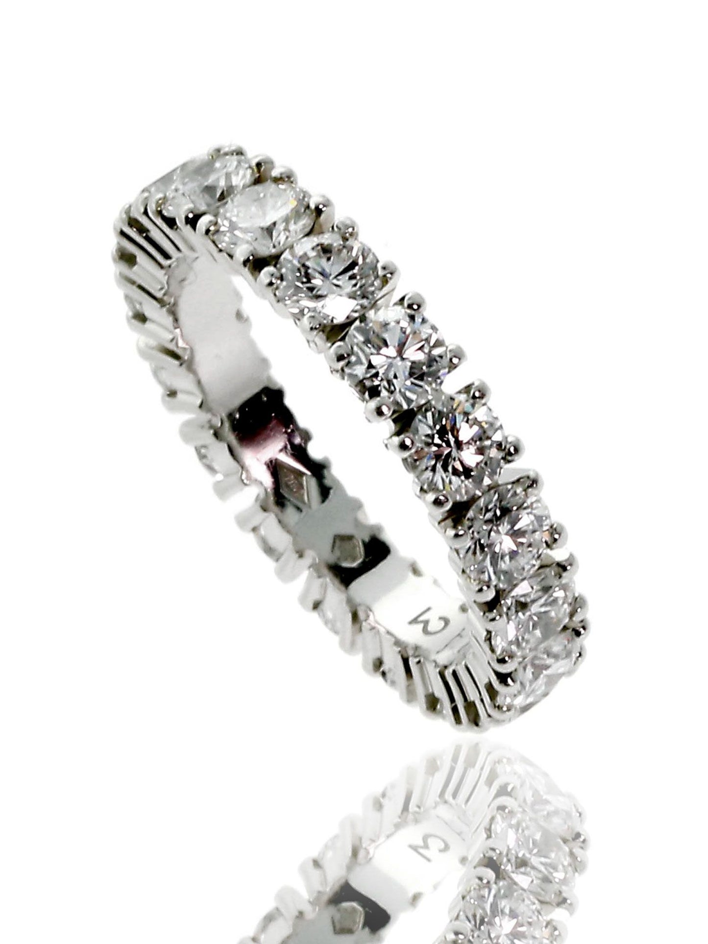 Carthttier Platinum Diamond Eternity Wedding Band Ring 1.94Ct Sz 51