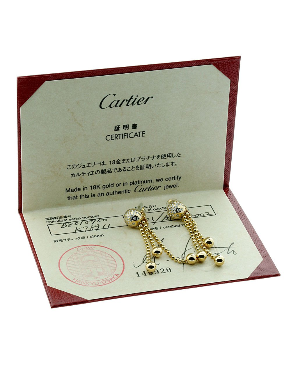 Carthttier Pluie de Diamants Earrings in 18k Yellow Gold