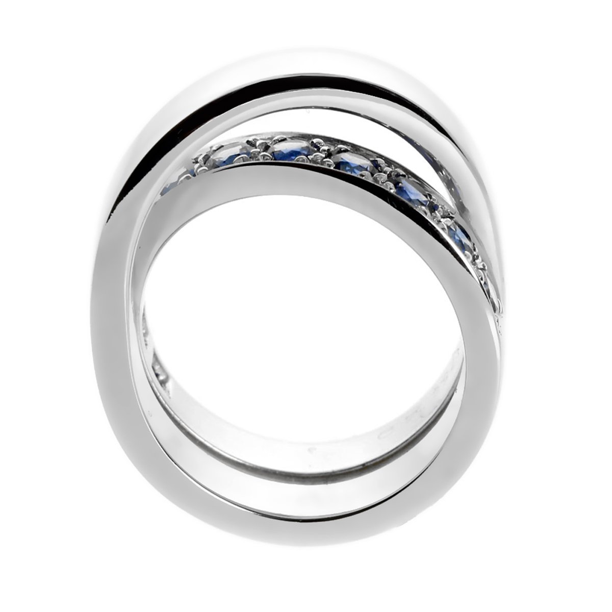 Carthttier Sapphire Bypass White Gold Ring