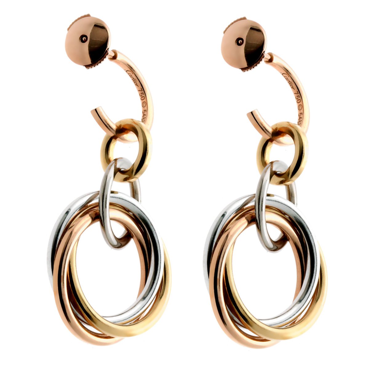 Carthttier Trinity Crash Diamond Gold Earrings