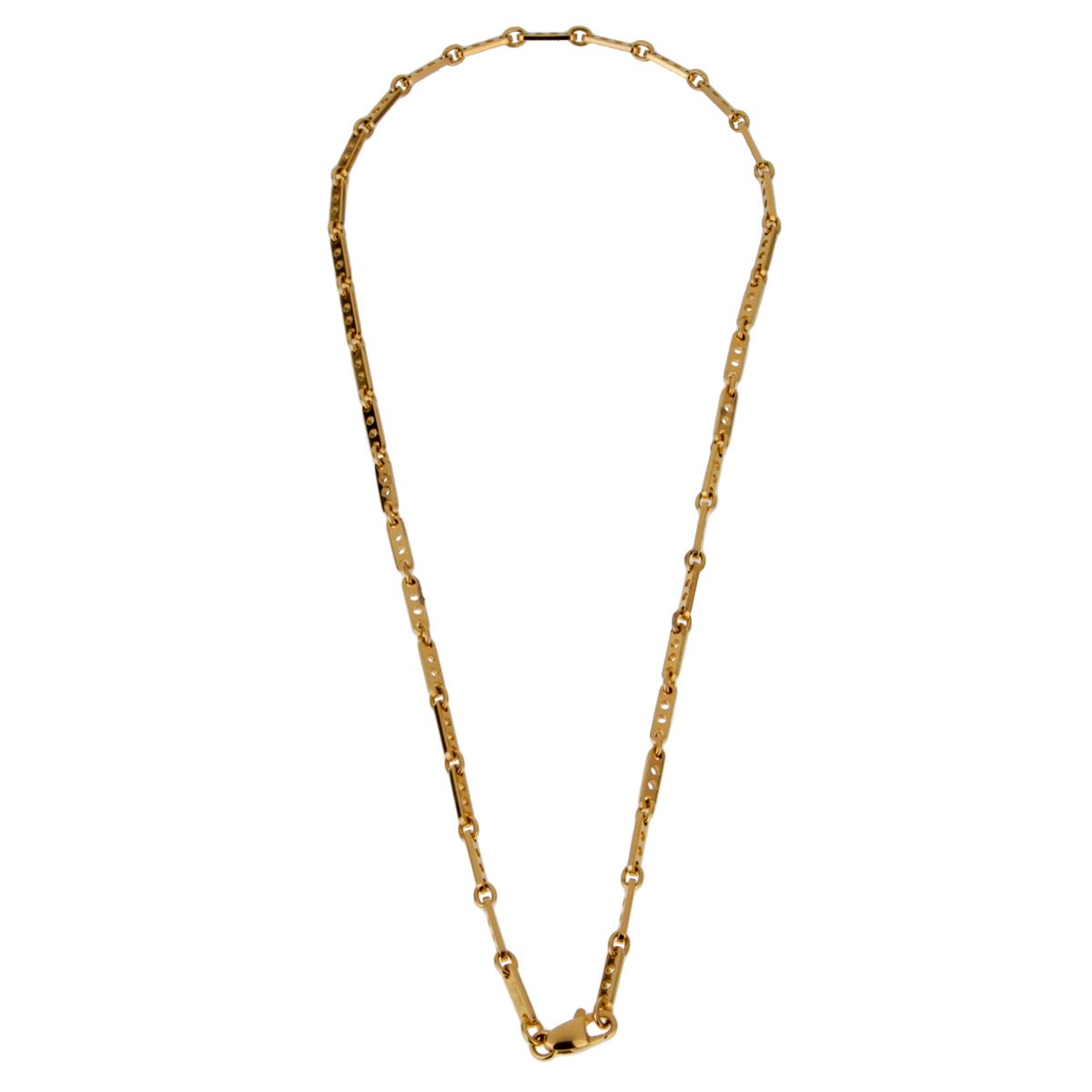 Carthttier Vintage 18k Yellow Gold Bar Necklace