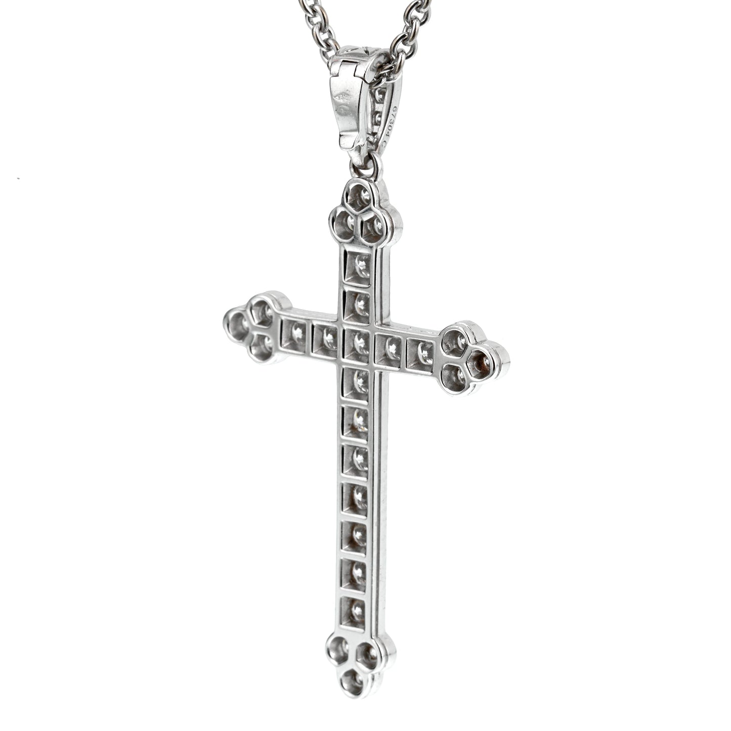 Carthttier White Gold Diamond Cross Necklace