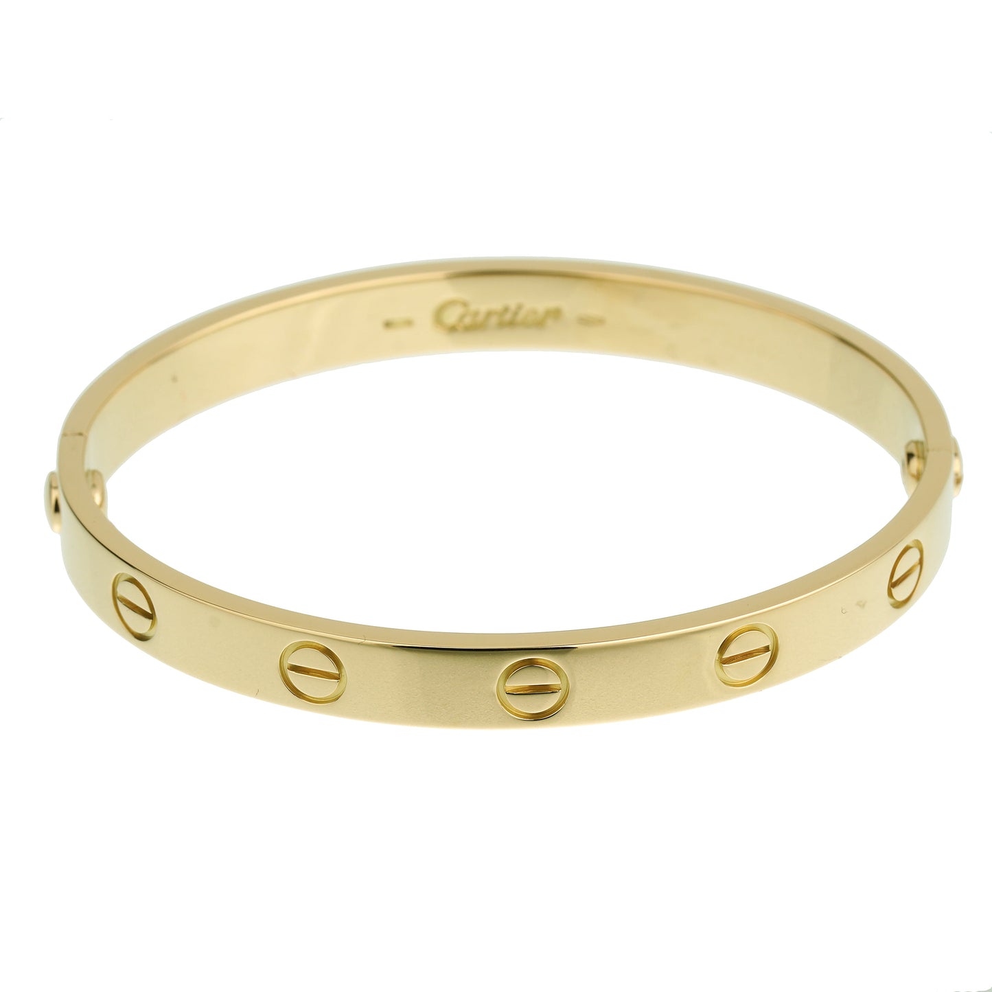 Carthttier Yellow Gold Love Bangle Bracelet Sz 16