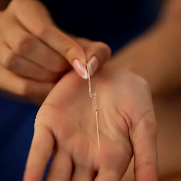 Cartilage Earring with Zirconia in Sterling Silver Trendy Jewelry