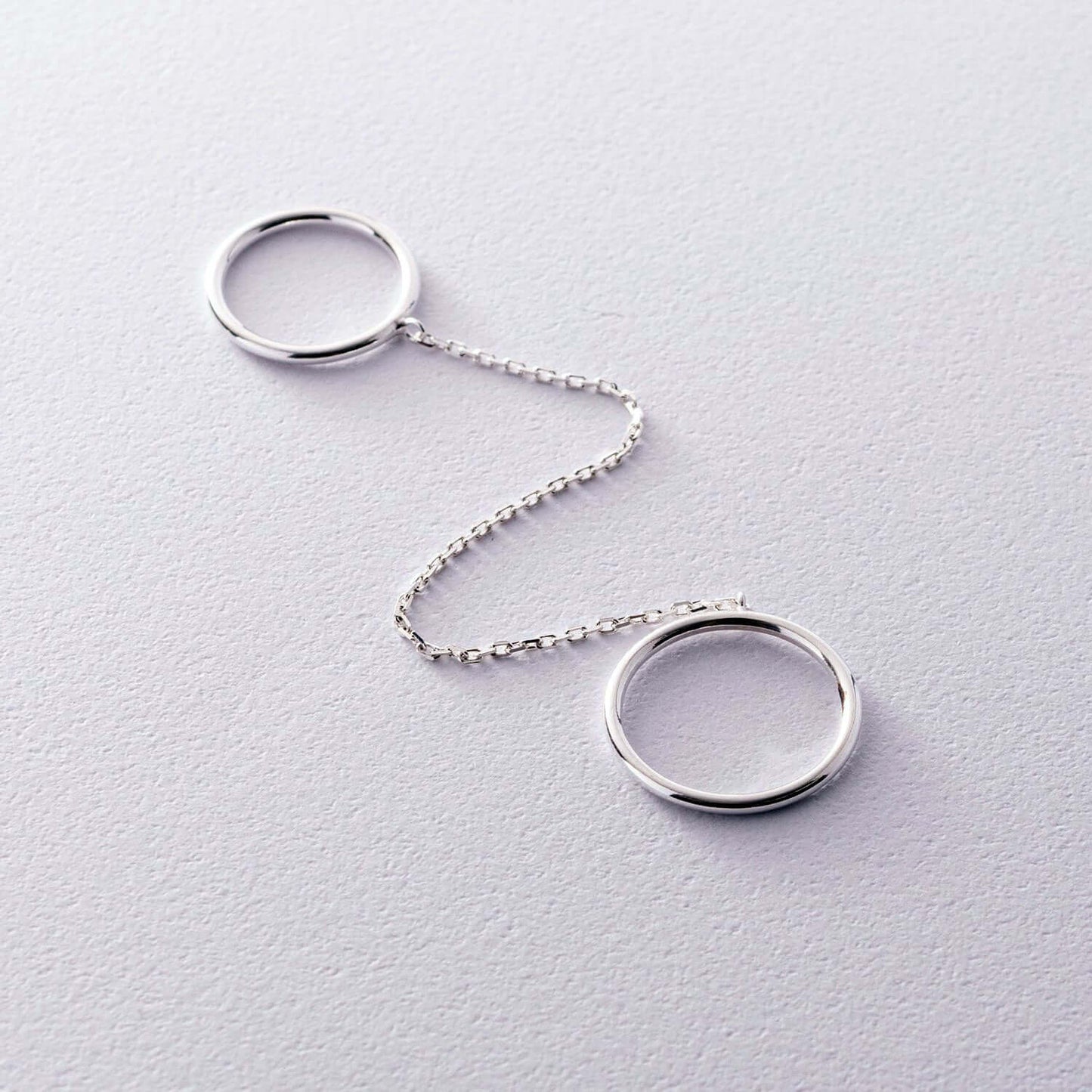 Chain Connected Rings 925 Sterling Silver Linked Bands