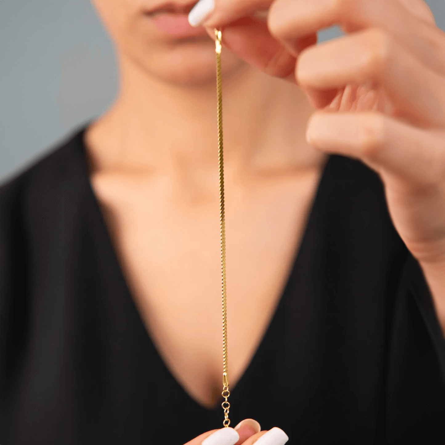 Twisted Flat Chain Bracelet 925 Silver Wrist Jewelry