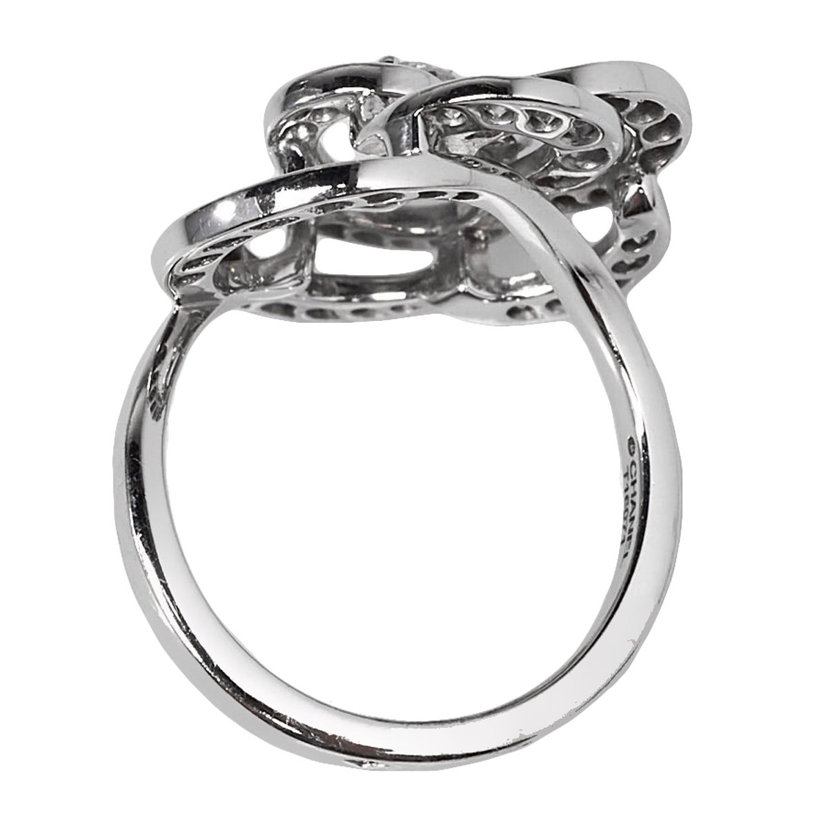 Chathtnel Camellia White Gold Diamond Cocktail Ring