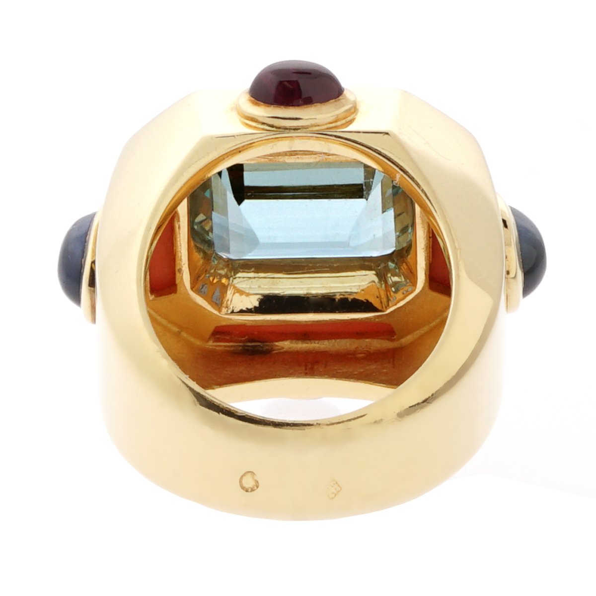 Chathtnel Coral Topaz Yellow Gold Cocktail Ring