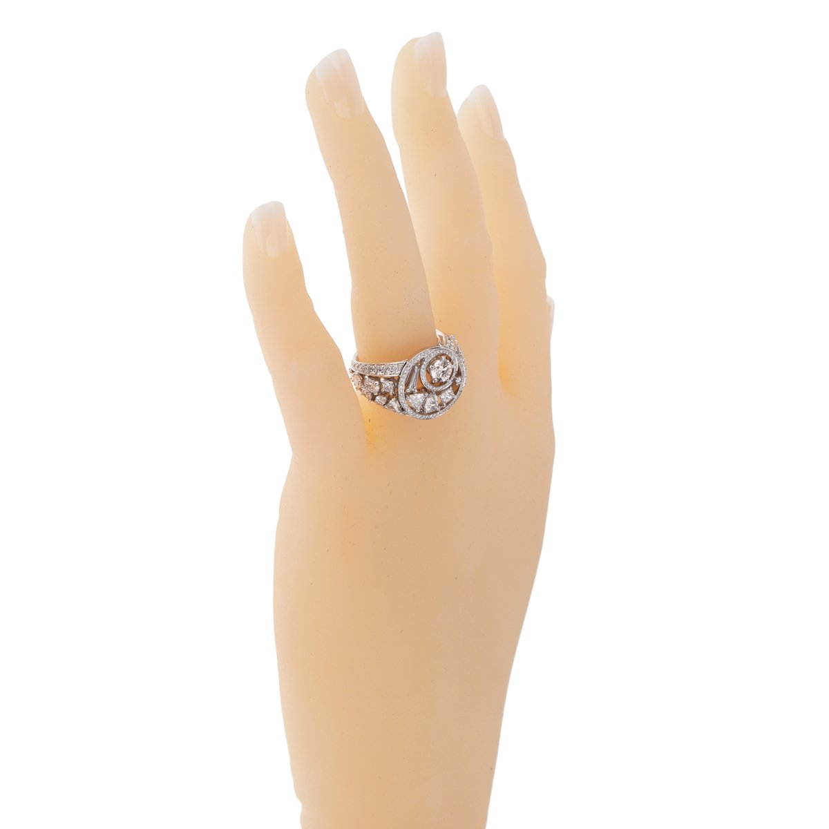 Chathtnel Cosmos Multi Shaped Diamond Cocktail Gold Ring