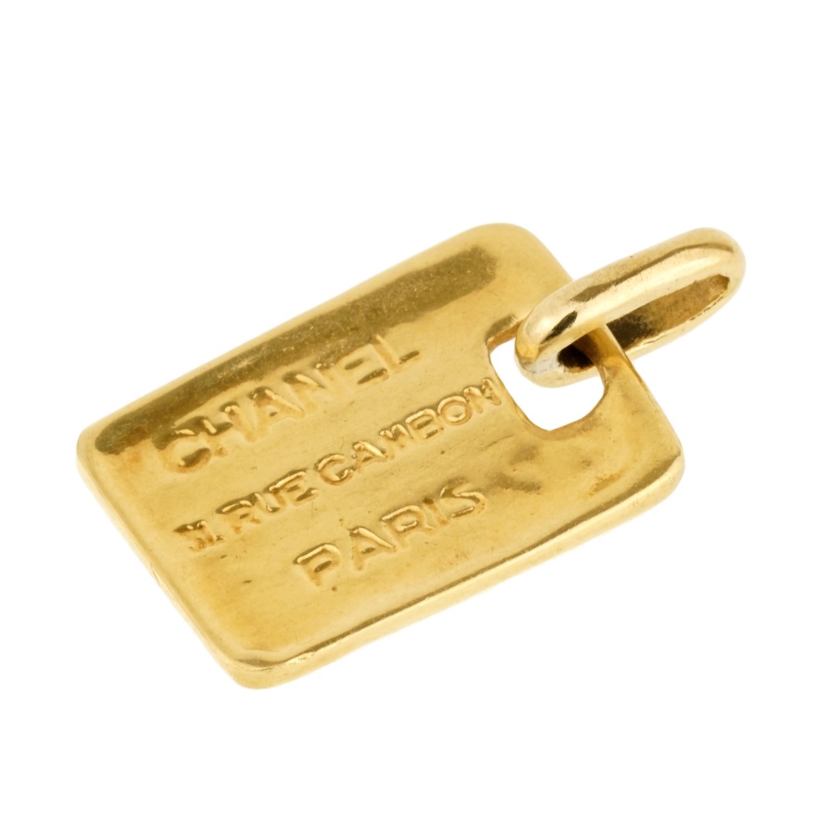 Chathtnel Dog Tag Yellow Gold Pendant