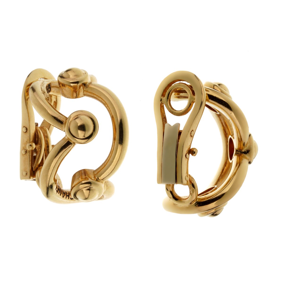 Chathtnel Vintage 18k Yellow Gold Hoop Earrings