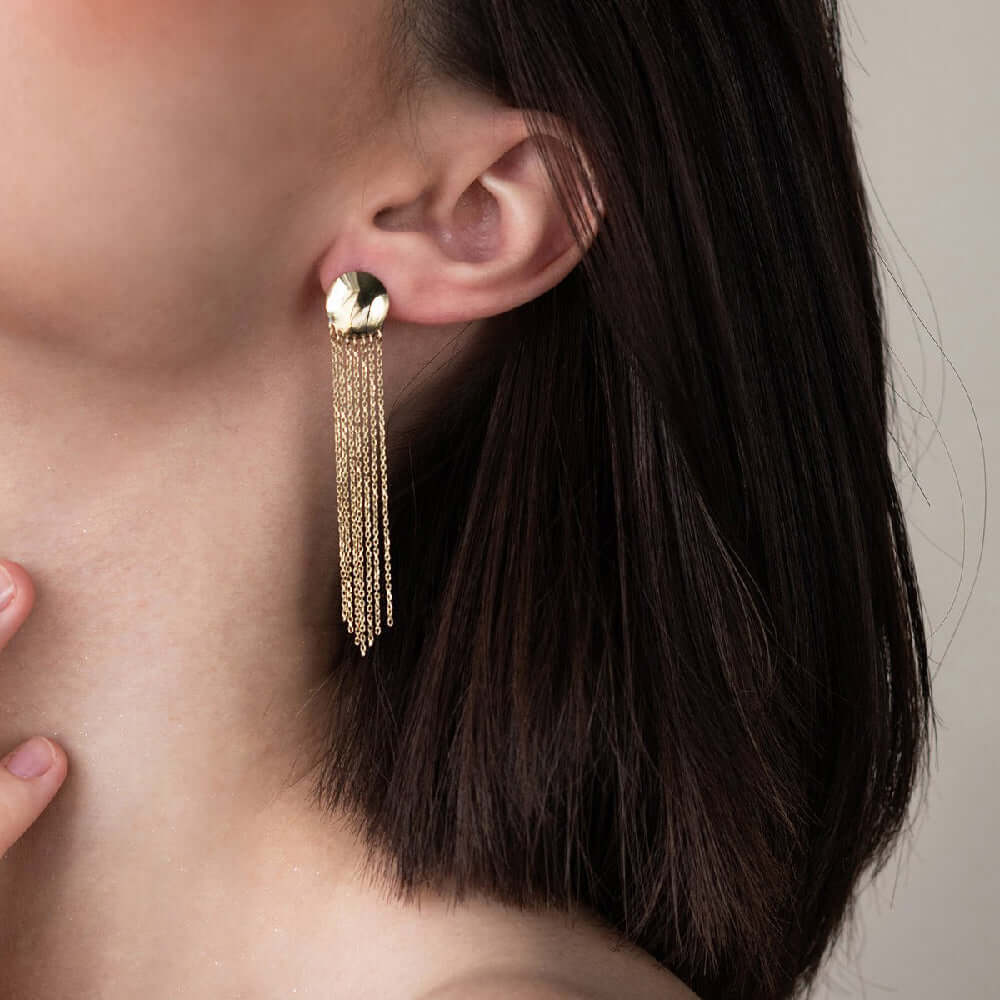 Multi Chain Dangle Earrings Gold Plated Chic Party Jewelry