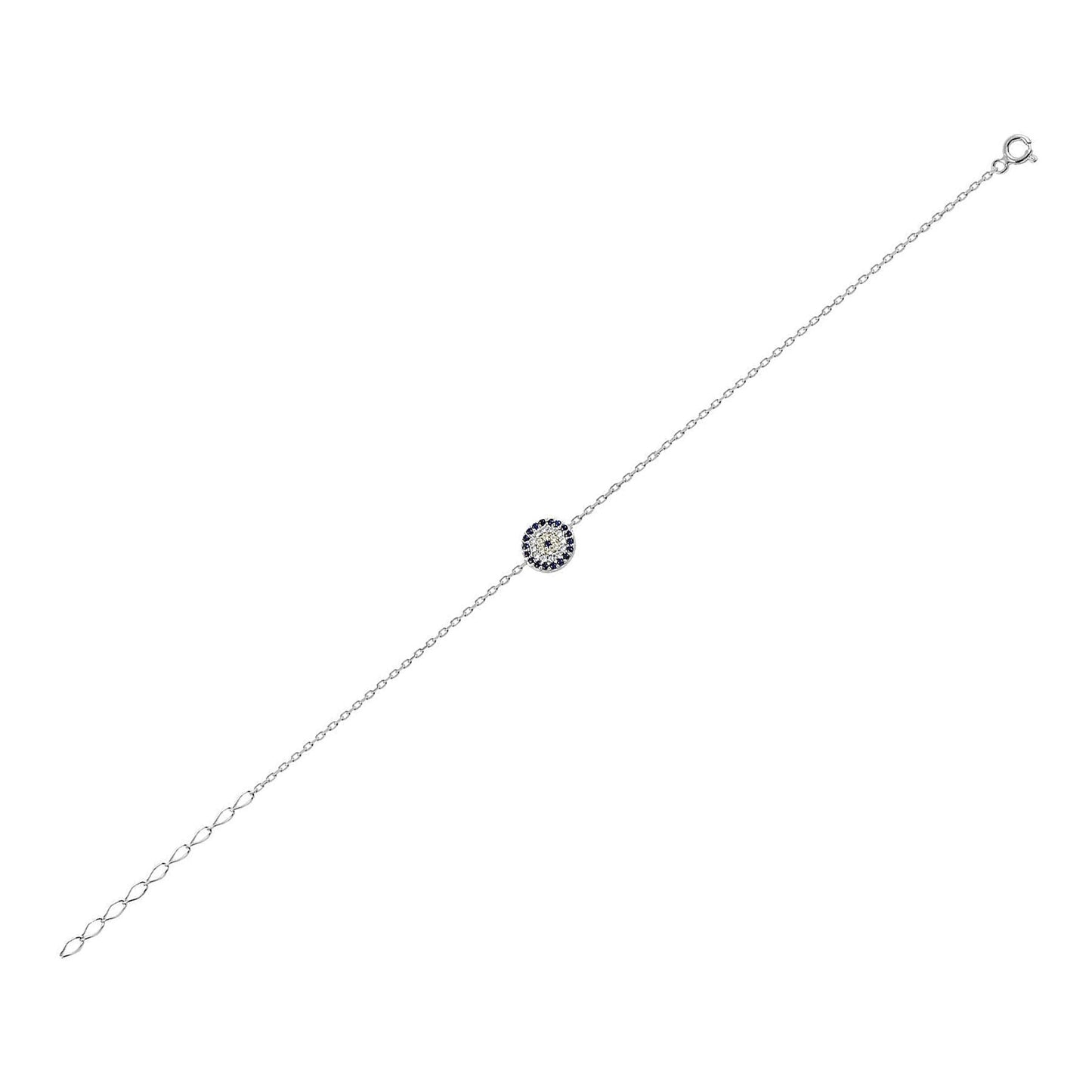 Sterling Silver Chain Bracelet Evil Eye Protection Jewelry