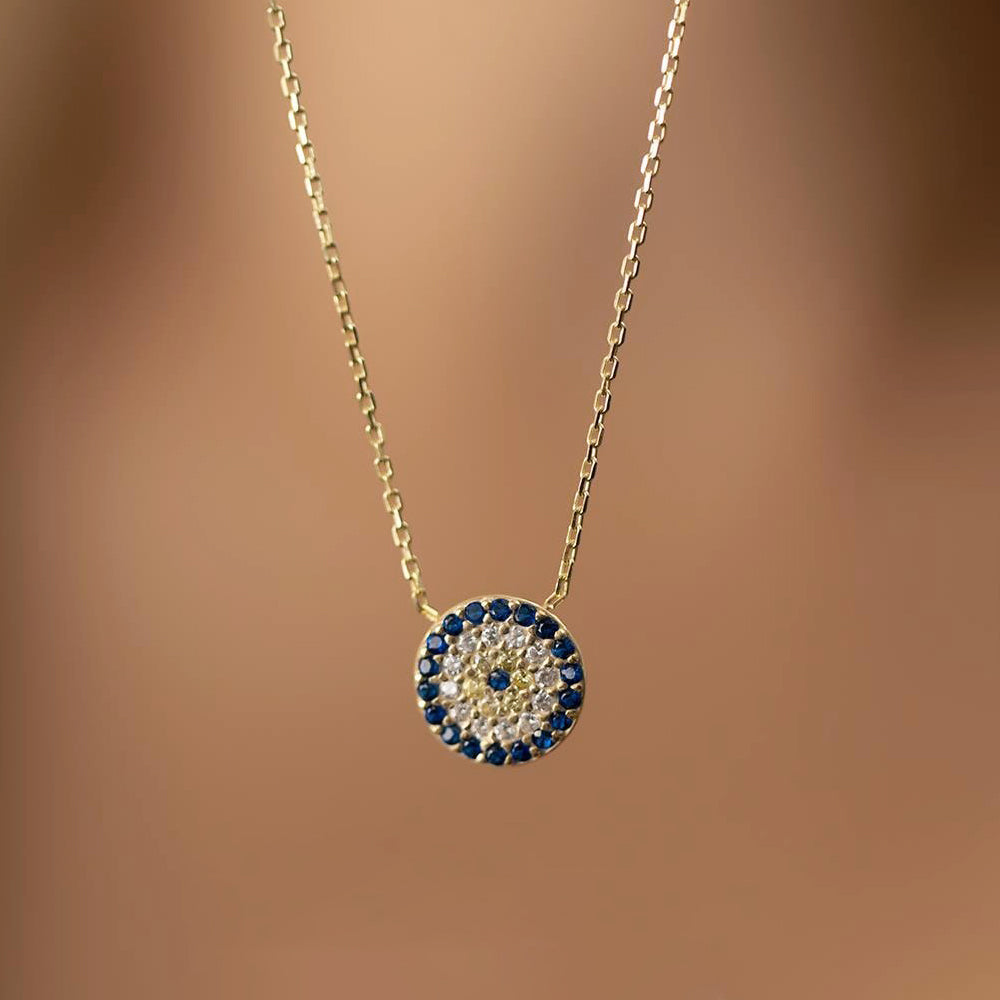 Evil Eye Necklace Sterling Silver Protection Amulet