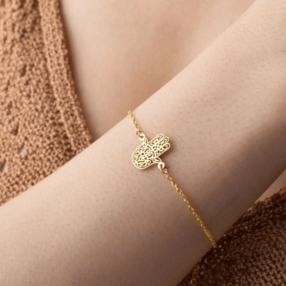 Fatima's Hand Chain Bracelet 925 Silver Hamsa Charm