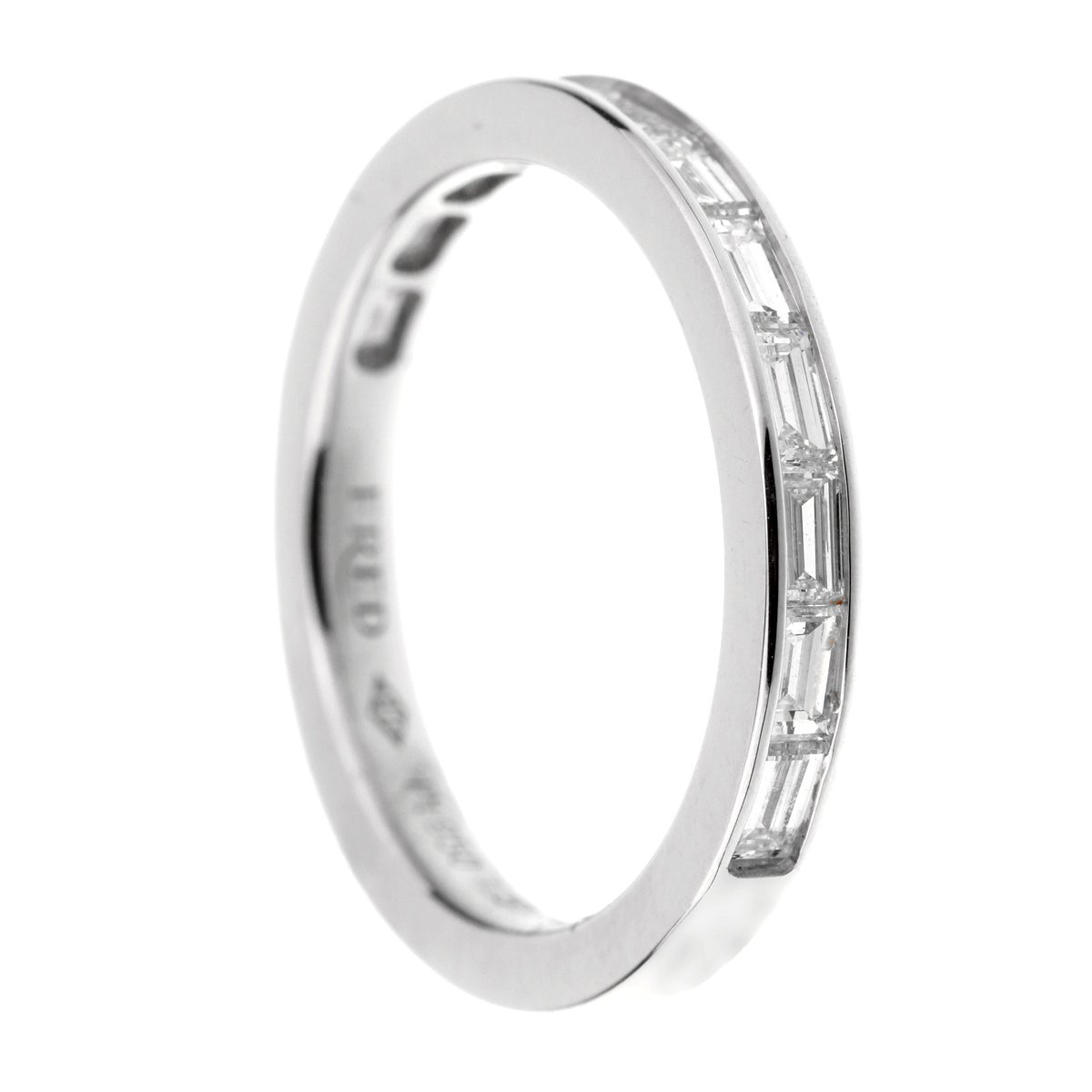 Frthted of Paris Baguette Diamond Platinum Ring