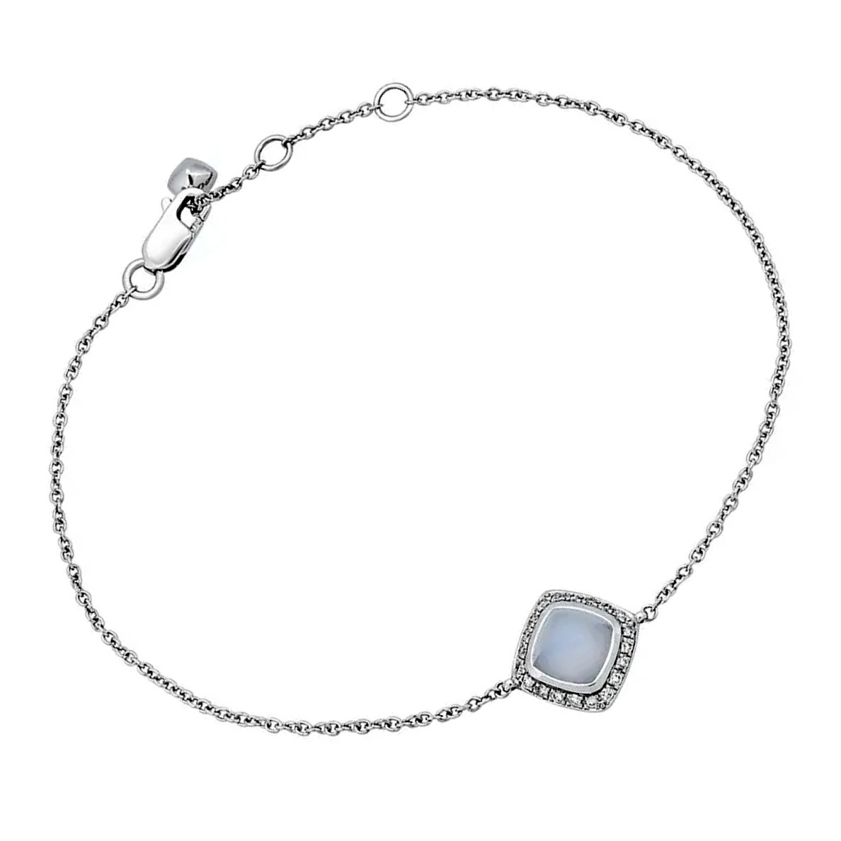 Frthted of Paris Chalcedony Diamond 18k White Gold Bracelet