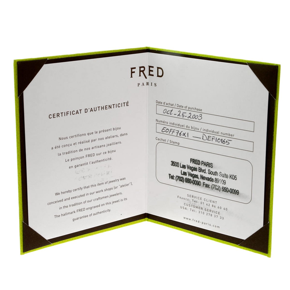 Frthted of Paris Diamond White Gold Earrings