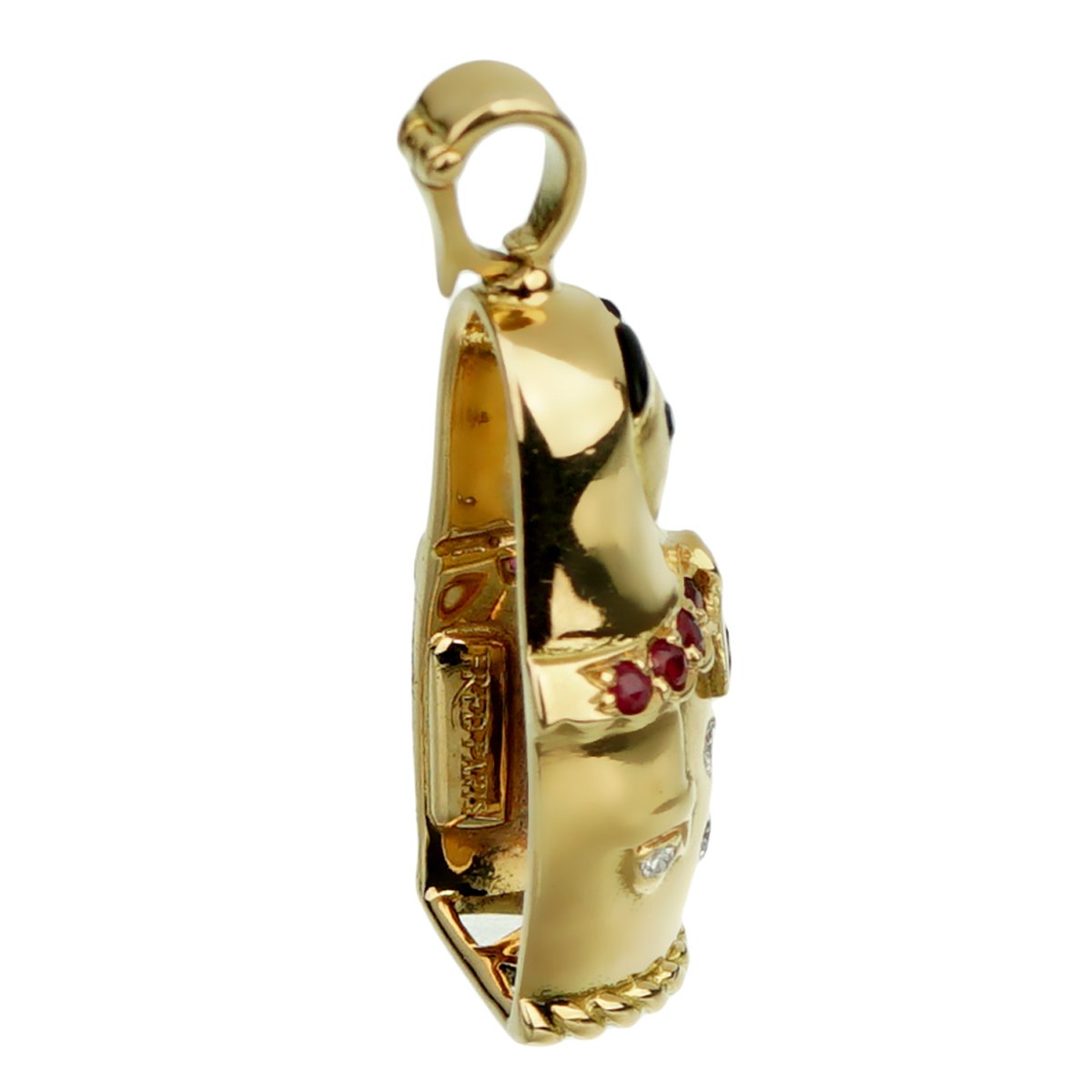 Frthted of Paris Matryoshka Diamond Doll Gold Pendant Necklace