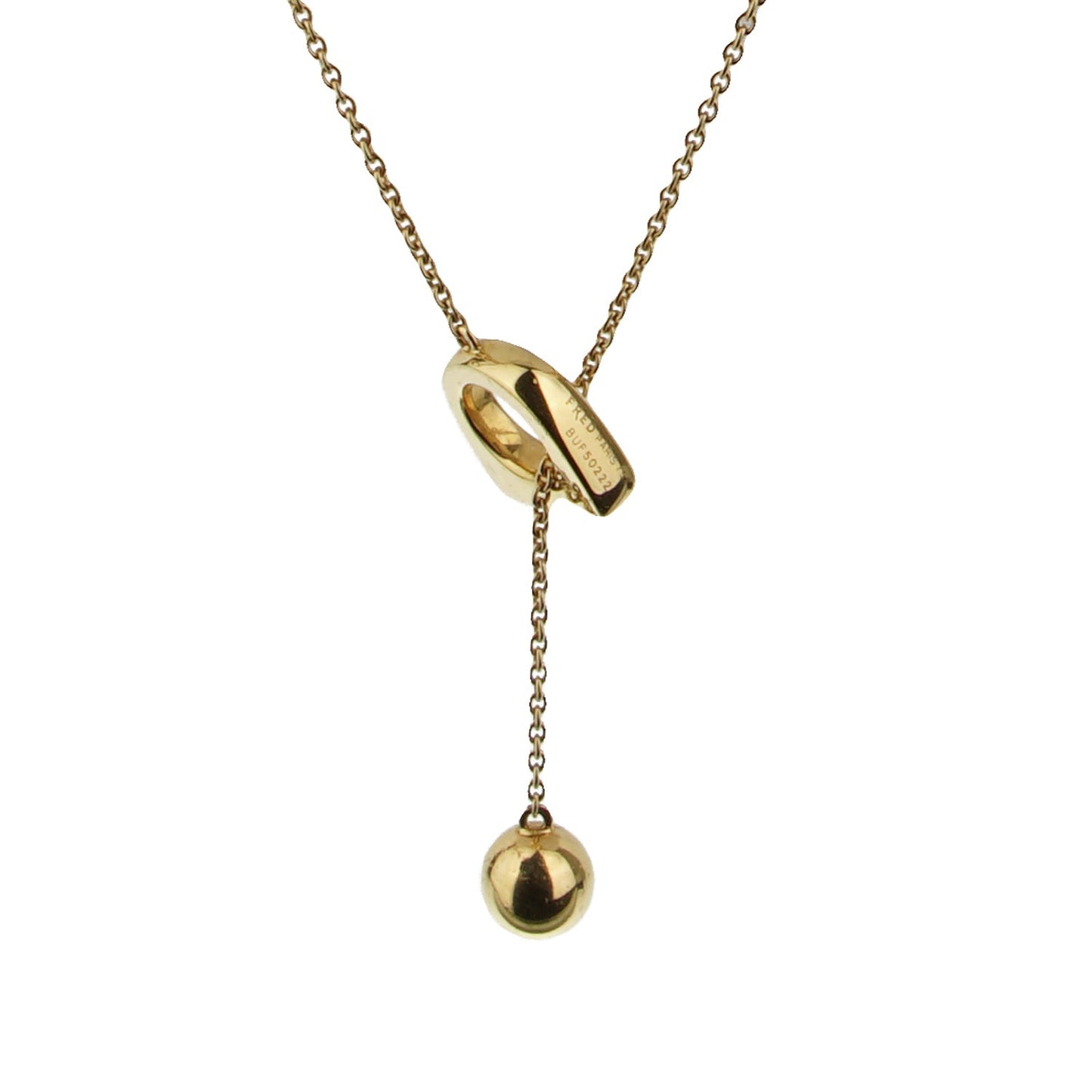 Frthted of Paris Success 18k Yellow Gold Lariat Necklace