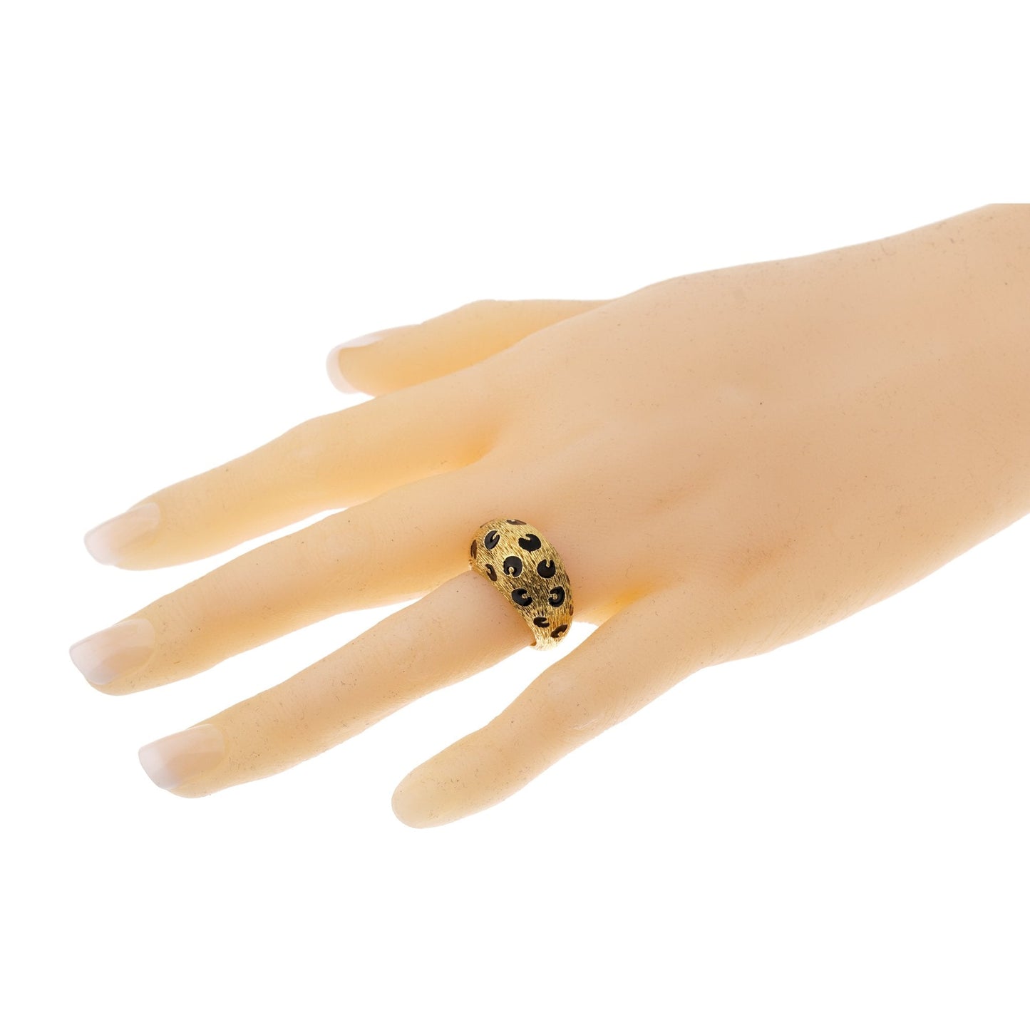 Frthted of Paris Vintage Leopard 18k Yellow Gold Cocktail Ring